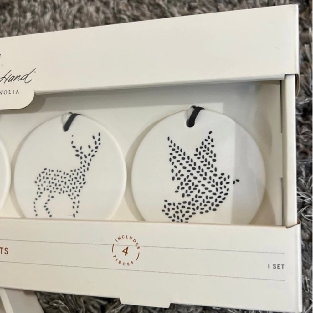2- Hearth & Hand with Magnolia Porcelain Christmas Ornaments - Picture 5 of 6